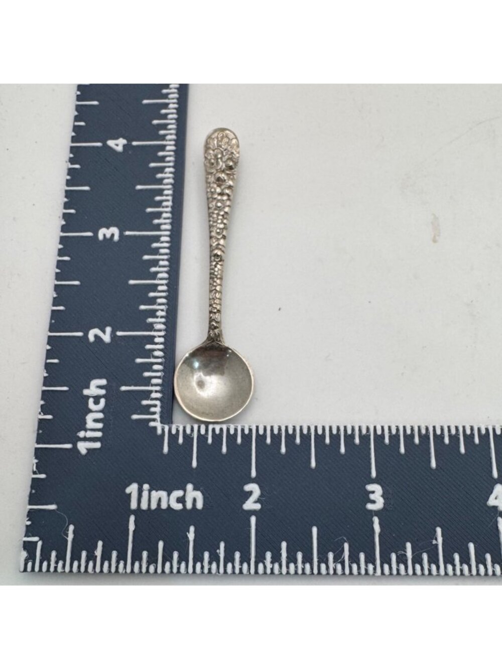 Steiff Repousse Rose Sterling Silver Spoon Floral Pattern Brooch 4.71g 3" Ladle - Picture 6 of 11